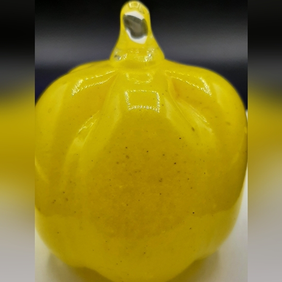 Vintage Rossi Glass Yellow Squash Signed Maria Hand Blown Canada Glass - Picture 4 of 7